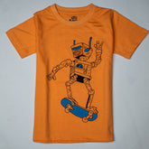 Kjunction Boys Half Sleeves-Printed T-Shirt (Robot)