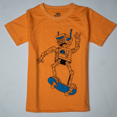 Kjunction Boys Half Sleeves-Printed T-Shirt (Robot)