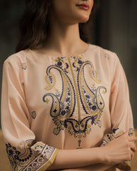 Everywear by Qariney Stitched 2 Piece Collection'2025-Beige Blossom