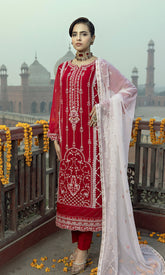 Shamooz Stitched 3 Piece Formals Collection'2025-Crimson SEM-0779