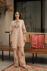 Everywear by Qariney Stitched 2 Piece Collection'2025-Beige Blossom