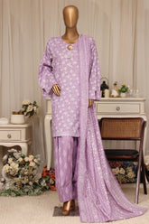 Bin Saeed Stitched 3 Piece Printed Lawn With Farshi Shalwar Vol-04 Suit-LSM-3375-LALIC