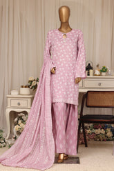 Bin Saeed Stitched 3 Piece Printed Lawn With Farshi Shalwar Vol-04 Suit-LSM-3376-MOVE