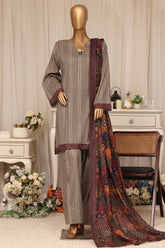 Bin Saeed Stitched 3 Piece Printed Lawn With Farshi Shalwar Vol-04 Suit-LSM-3378-SKIN