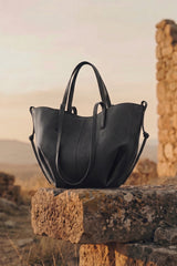Fineur Luxora Suede Tote Bag - Black