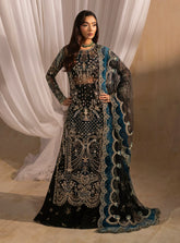 Anayra Amal - Siyah - Black Long Shirt With Azaar Pants & Dupatta