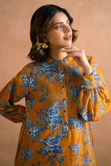 Ayla Studio Stitched PRINTED ESSENTIAL 2PC CO-ORD - Saffron Mix