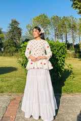 Urban Cut Stitched Peplum Cotton Elegant Tops-C0221