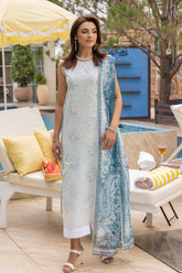 Mojito By Meeral Unstitched 3 Piece Lawn Collection'2025-Aqua - Fizzora