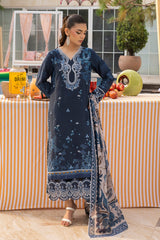 Mojito By Meeral Unstitched 3 Piece Lawn Collection'2025-Navy Blue - Blue Mirage