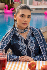 Mojito By Meeral Unstitched 3 Piece Lawn Collection'2025-Navy Blue - Blue Mirage