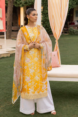 Mojito By Meeral Unstitched 3 Piece Lawn Collection'2025-Yellow - Amber Bloom