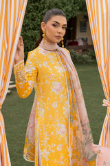 Mojito By Meeral Unstitched 3 Piece Lawn Collection'2025-Yellow - Amber Bloom