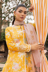 Mojito By Meeral Unstitched 3 Piece Lawn Collection'2025-Yellow - Amber Bloom
