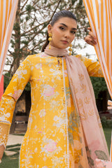 Mojito By Meeral Unstitched 3 Piece Lawn Collection'2025-Yellow - Amber Bloom