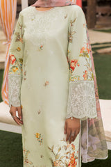 Mojito By Meeral Unstitched 3 Piece Lawn Collection'2025-Pista - Floral Mirage