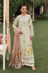 Mojito By Meeral Unstitched 3 Piece Lawn Collection'2025-Pista - Floral Mirage