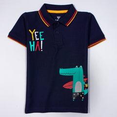 Kjunction Boys Half Sleeves Polo T-Shirt (Yee-ha)