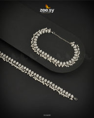 Zephyr Delicate Shimmer Anklets Silver - Zeesy Jewellery