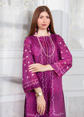 Daily Chic - Ahlam By Safa Textile Stitched 1 Piece Summer Shirt-Elegant Maroon Printed