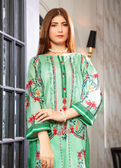 Ahlam By Safa Textile Stitched Co-Ords Lawn Suit-Classic Emerald Green Tunic