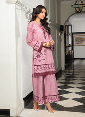 Ahlam By Safa Textile Stitched Co-Ords Lawn Suit-Tea Pink Printed Bell Sleeve