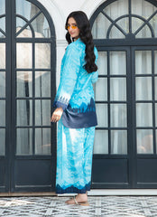 Daily Chic - Ahlam By Safa Textile Stitched 1 Piece Summer Shirt-Sea Blue Premium Tunic