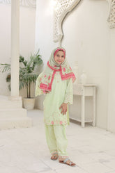 Bari Eid By Suntex Stitched 3 Piece Kids Summer Edit-SH-2654-Pistachio
