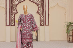 Mannequin wearing a floral dress with a dupatta in a decorative setting