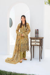 Dressline Launching New Un Stitched 3 Pcs Emb Laserkari Digital Printed Lawn Collection