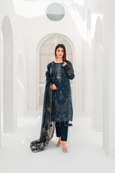 Dressline Launching New Un Stitched 3 Pcs Emb Laserkari Digital Printed Lawn Collection