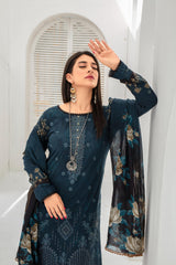 Dressline Launching New Un Stitched 3 Pcs Emb Laserkari Digital Printed Lawn Collection