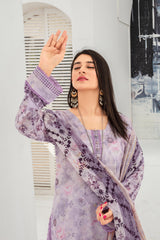 Dressline Launching New Un Stitched 3 Pcs Emb Laserkari Digital Printed Lawn Collection