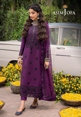Asim Jofa Shadow Work '23 Ajsw-03 Embroidered Paper Cotton 3 Pcs