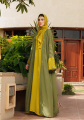 Hijabi.Pk Golden Olive Abaya