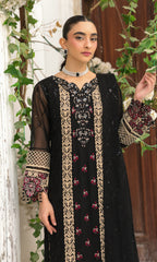 Lamhay By Shamooz Unstitched 3 Piece Luxury Chiffon Formals Suit-Siyah SU-155