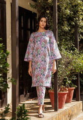 Lavender - 2 PC Stitched Lawn Suit - Zarasi.pk