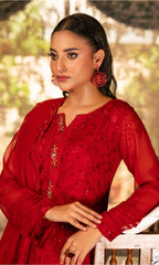 Shamooz Stitched 3 Piece Formals Collection'2025-Barn Red SE-041