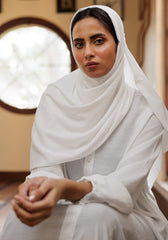 Hijabi.Pk White Grace Button-Down Abaya - Signature