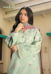 Asim Jofa Eid Signature Ajubf-24 Printed Embroidered Lawn 2 Pcs