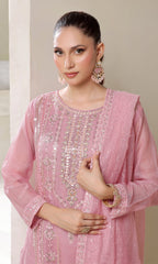 Shamooz Stitched 3 Piece Luxury Festive Eid Collection'2025-Icy Pink SE-013