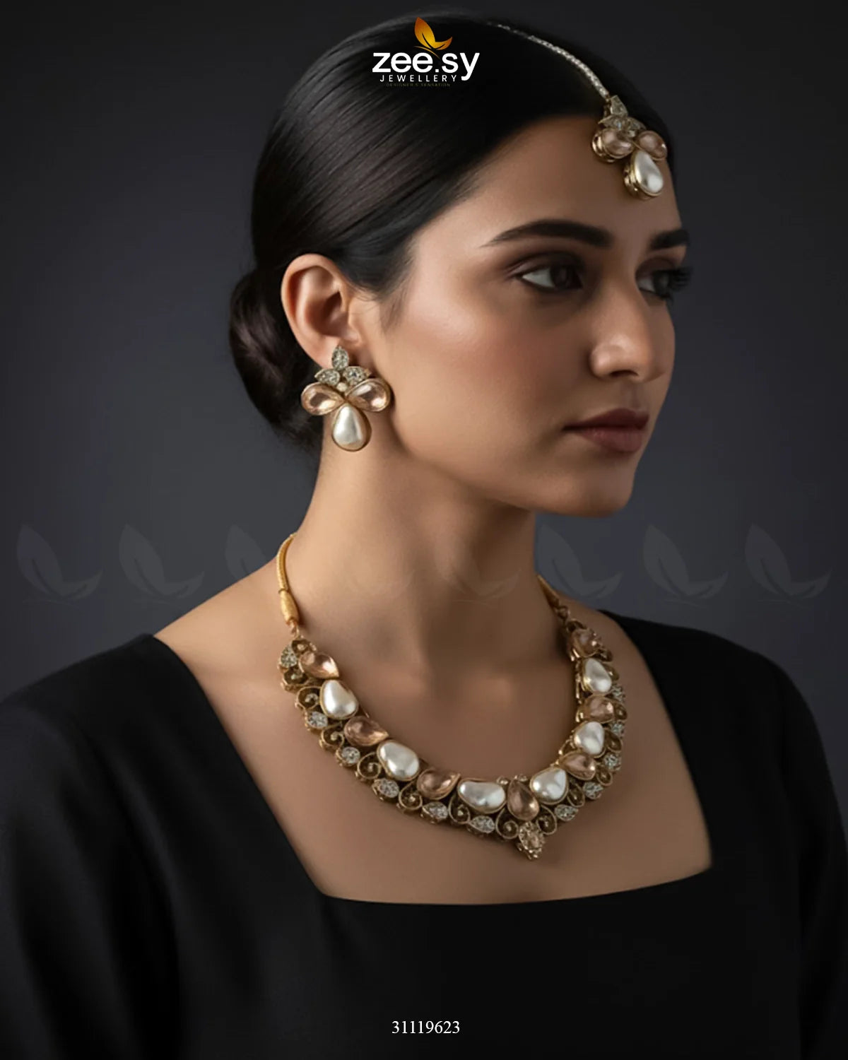 Luminary Gold Toned Necklace Set - Zeesy Jewellery