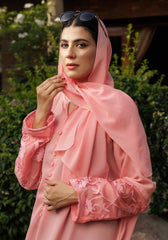 Hijabi.Pk Floral Pink Abaya