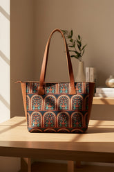 Fineur Side Rexine Canvas Tote Heritage Arch