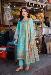 Asim Jofa Arabic Lawn Ajpl-02 Printed Arabic Lawn 3 Pcs