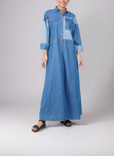Hijab Ul Hareem Flap Pocket Denim Abaya - 0119-R-192