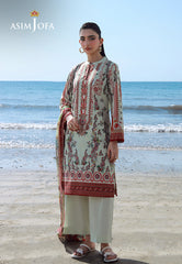 Asim Jofa Essential Pret Drop 8 Ajpb-167 Printed Arabic Lawn 3Pcs