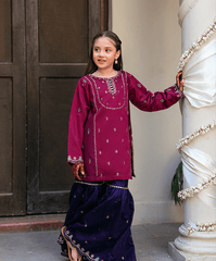 Kaanthaa Stitched 2 Piece Cotton Silk Formals Kids Suit-Hooram Stitched (2-Piece)