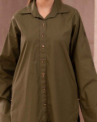 Ayla Studio Stitched SOLID ESSENTIAL CO-ORD - Olive