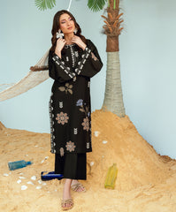 Monsoon By Kaanthaa Stitched 2 Piece Summer Suit-Midnight Pour